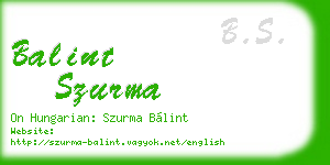 balint szurma business card