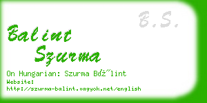 balint szurma business card